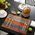 thumbnail image 4 of Farmhouse Fall Thanksgiving Placemats Set of 6, Retro Rustic Barn Wood Texture Polyester Stain Resistant Table Mats Washable Placemat Decoration for Kitchen Dining Table Ombre Burnt Orange Gray, 4 of 6