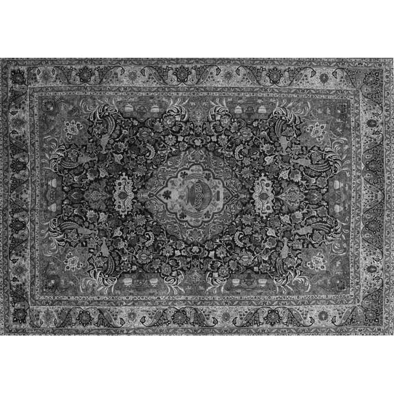 Ahgly Company Indoor Rectangle Medallion Gray Traditional Area Rugs, 8' x 12'