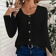 thumbnail image 3 of ABATAB Plus Size Womens Cardigan Shirts Long Sleeve Textured Button down Tops Scoop Neck Casual Comfy Spring Clothes, 3 of 4