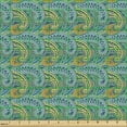 thumbnail image 2 of Ambesonne Oriental Fabric by the Yard Upholstery, Geometric Paisley Pattern, 1 Yard, Multicolor, 2 of 5