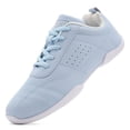 thumbnail image 3 of Girls Cheerleading Shoes Lightweight Non-Slip Athletic Sneakers for Youth, Breathable Training Dance Tumbling Shoes for Cheer Practice and Competition, White Red Blue, 3 of 7