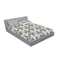 thumbnail image 2 of Ambesonne Abstract Fitted Sheet & Pillow Sham Set, Geometric Aztec Ethnic, Queen, Grey Pearl Pale Pink, 2 of 2