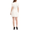 thumbnail image 3 of MODA NOVA Junior's Peter Pan Collar Tie Waist Chiffon A-Line Button Up Mini Ruffle Dress, 3 of 6