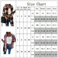 thumbnail image 2 of Powerdelux Women's Vintage Lapel Button Down Long Plaid Woolen Coat Brushed Tartan Over Shirt Jacket, 2 of 5