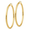thumbnail image 3 of Diamond2Deal 10K Yellow Gold Polished 3mm Tube Hoop Earrings for Women (L- 1.97 inch, W- 2.18 inch), 3 of 6