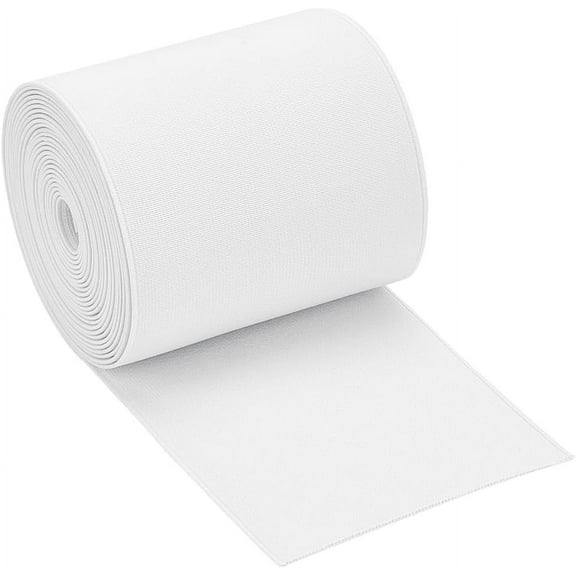 White 4.37 Yards White Heavy Stretch Strap 4 inch Double-Side Twill Woven Elastic for Clothing Pants Waistband Wigs Skirts Craft DIY Projects