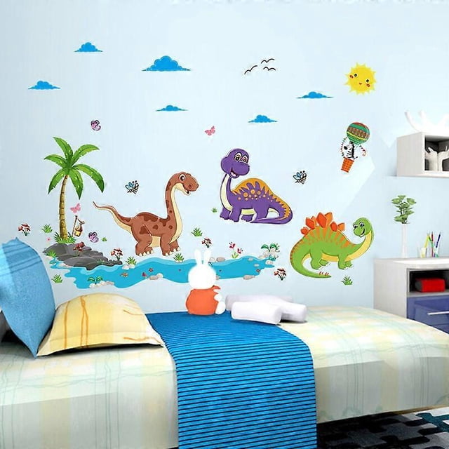 Dinosaur Wall Decals Stickers Walls Dinosaur Dinosaur Cartoon Stecker Wall Tree Dino For Children's Room Decoration 6090cm