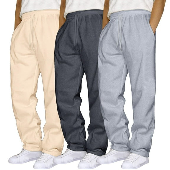 GXWEA Mens Sweatpants Grey Sweatpants Men 3 Pack Fleece Active Joggers For Men, Mens Sweatpants With Pockets L