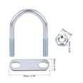 thumbnail image 3 of Unique Bargains 42mm Inner Width 75mm Length Round U-Bolt Steel M8 4 Sets, 3 of 4