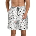 thumbnail image 2 of Uemuo Cute Cat Pattern Men's Swim Trunks Hawaiian Beach Bathing Suit Swimsuits Beach Quick-Dry Shorts with Pockets-3X-Large, 2 of 9