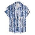 thumbnail image 1 of Camisas De Vestir Para Hombre Manga Larga Camisa con estampado de informal de verano para hombre, blusa de manga corta con cuello vuelto (Blue, XXL), 1 of 3