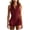 Wine, variant on Rompers for Women Dressy V Neck Sleeveless Button Down Overall Shorts Summer One Piece Jumpsuits with Pockets