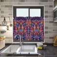 thumbnail image 4 of Yayeee Kitchen Curtains Tier Pair Light Filtering 27"x36" Rod Pocket Short Cafe Window Panel, Red Geometric Eagle, 4 of 7