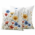 thumbnail image 2 of Pack of 2 Outdoor Pillow Covers 16x16 Inch Waterproof Red Blue Yellow Spring Floral Throw Pillow Covers,Decorative Couch Pillow Case Sham Blooming Summer Botanical Patio Pillowcases Cushion Cover, 2 of 8