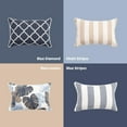 thumbnail image 6 of 2 Pack Outdoor Throw Pillows 21x15 Inch Water-Resistant Decorative Pillow Cushions with Insert for Patio Garden Porch, Blue Diamond, 6 of 14