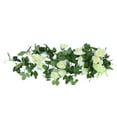 thumbnail image 1 of Bewildely Planta de flores artificiales, rosas falsas, plantas decorativas, rosas colgantes, autoensamblaje para fiesta, restaurante, decoración Decoración Blanco, 1 of 6