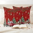 thumbnail image 3 of Red Christmas Outdoor Pillow Covers 24"x24" Set of 2,Waterproof Throw Pillow Covers for Patio Furniture,Snowman Truck Xmas Tree Ball Snowflake Winter Decorative Cushion Pillowcases for Garden Sofa, 3 of 9