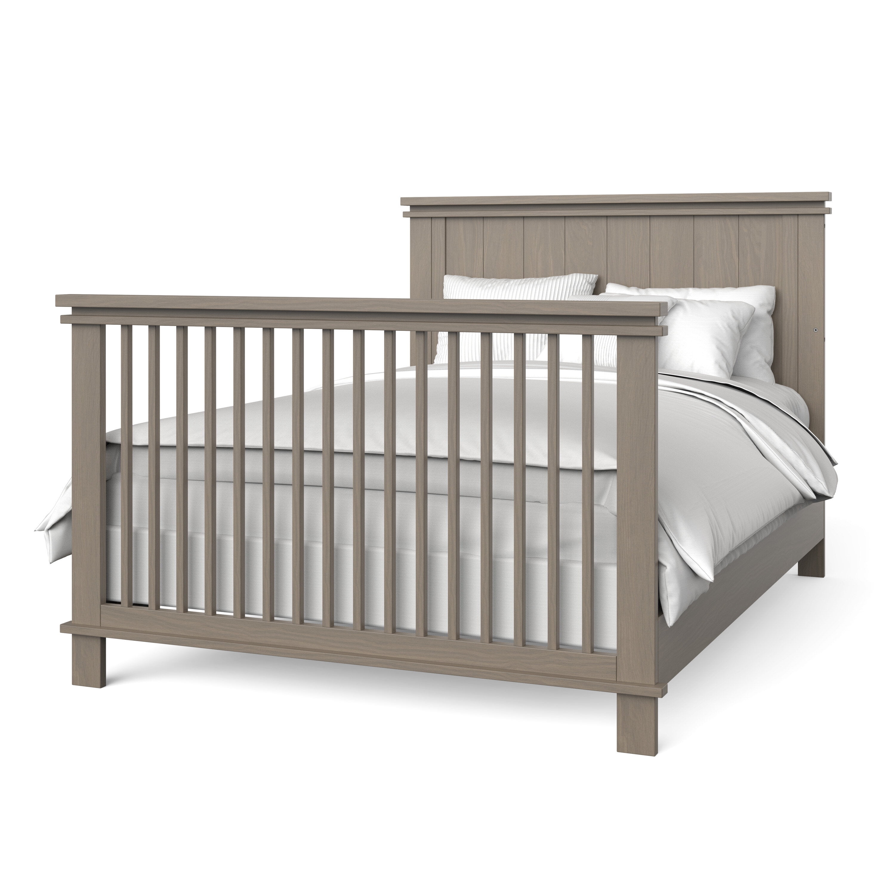 Child Craft Full-Size Bed Rail Conversion Kit, Converts 4-in-1 Crib to Bed, Solid Wood, Crescent Gray