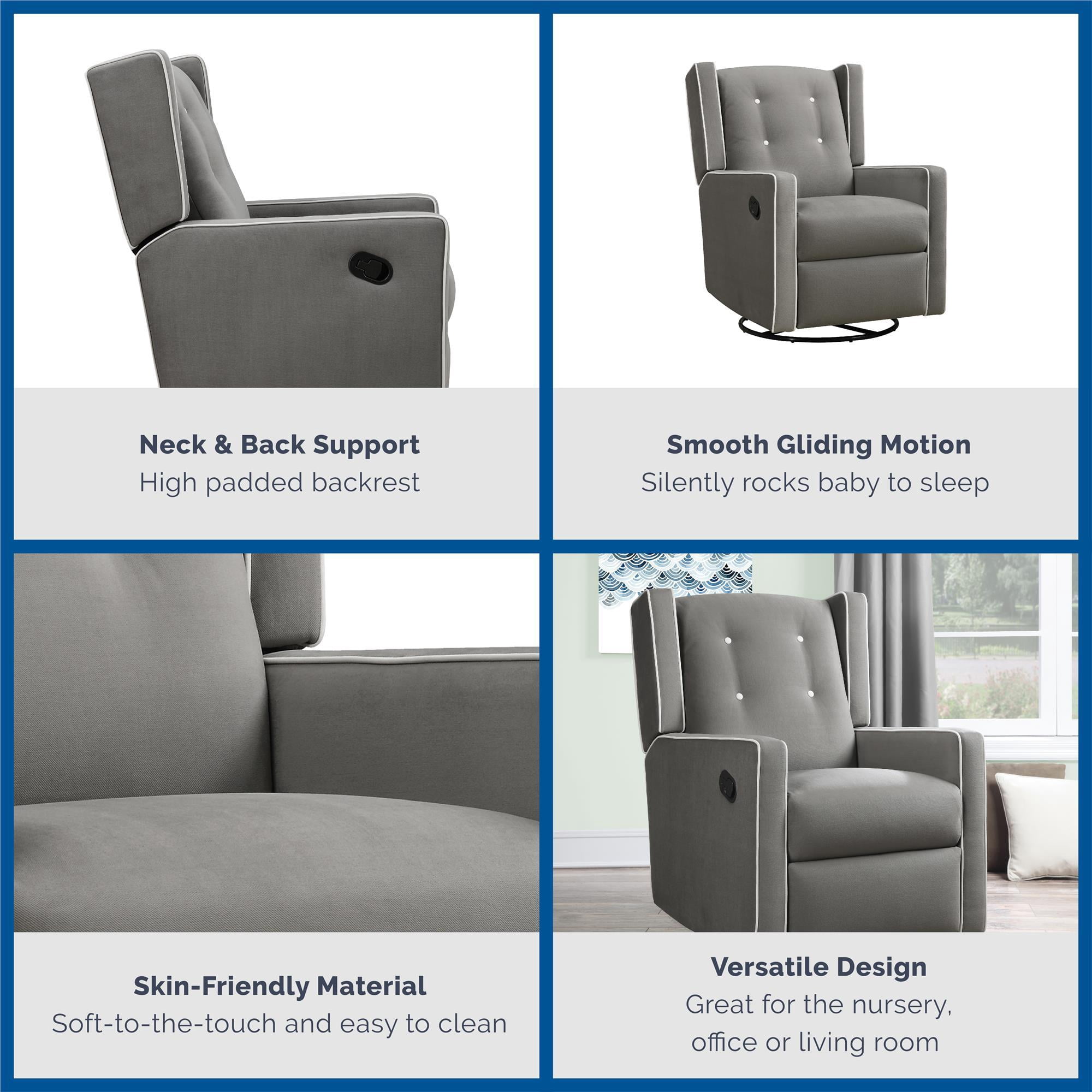 Baby Relax Mikayla 4-in-1 Nursery Swivel Glider Rocker Recliner