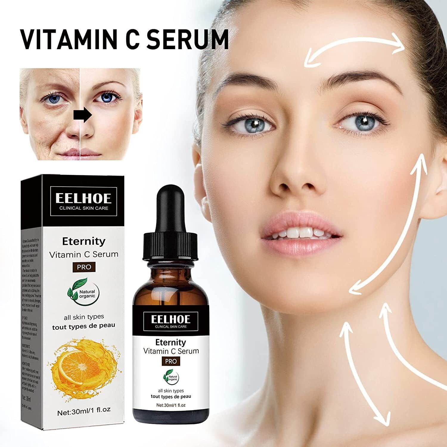 Gulerod lustre chauffør Eternity Vitamin C Serum, Vitamin C Serum for Face Dark Spots - Walmart.com