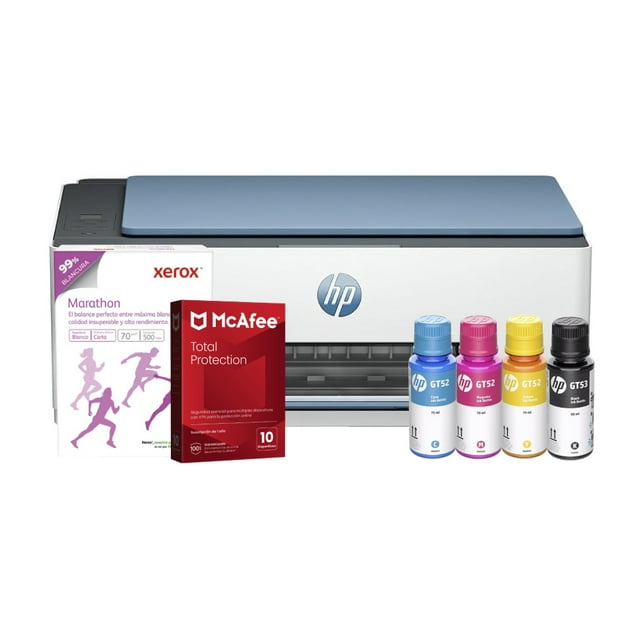 MULTIFUNCIONAL HP 525 SMART TANK + KIT DE TINTAS + PAPEL XEROX + ANTIVIRUS MCAFEE