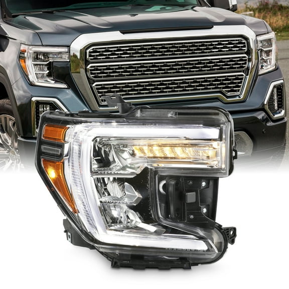 AKKON - Fits 2019-2022 GMC Sierra 1500 Limited [FULL LED] Chrome Headlight Passenger Right Side w/LED DRL Running Signal