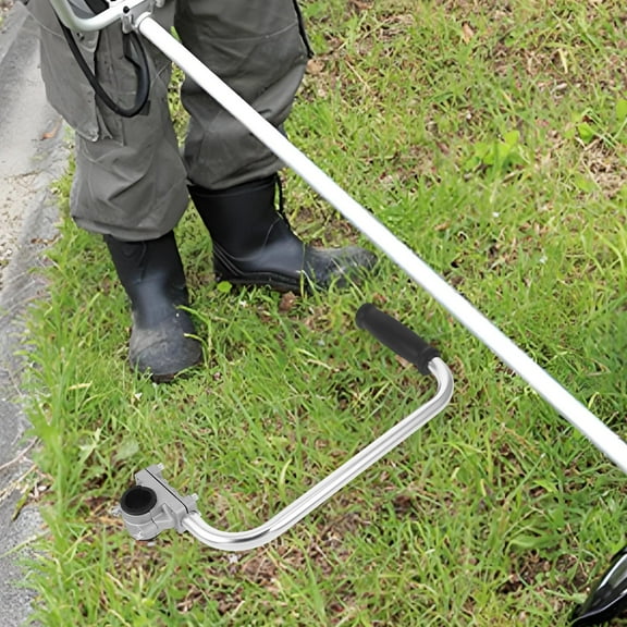 Raindrops String Trimmers Handle Lawn Trimmer Handle Grip Eater Handle Extension With Bracket Clamp Mower Deck Front Rod For Trimmer Silver