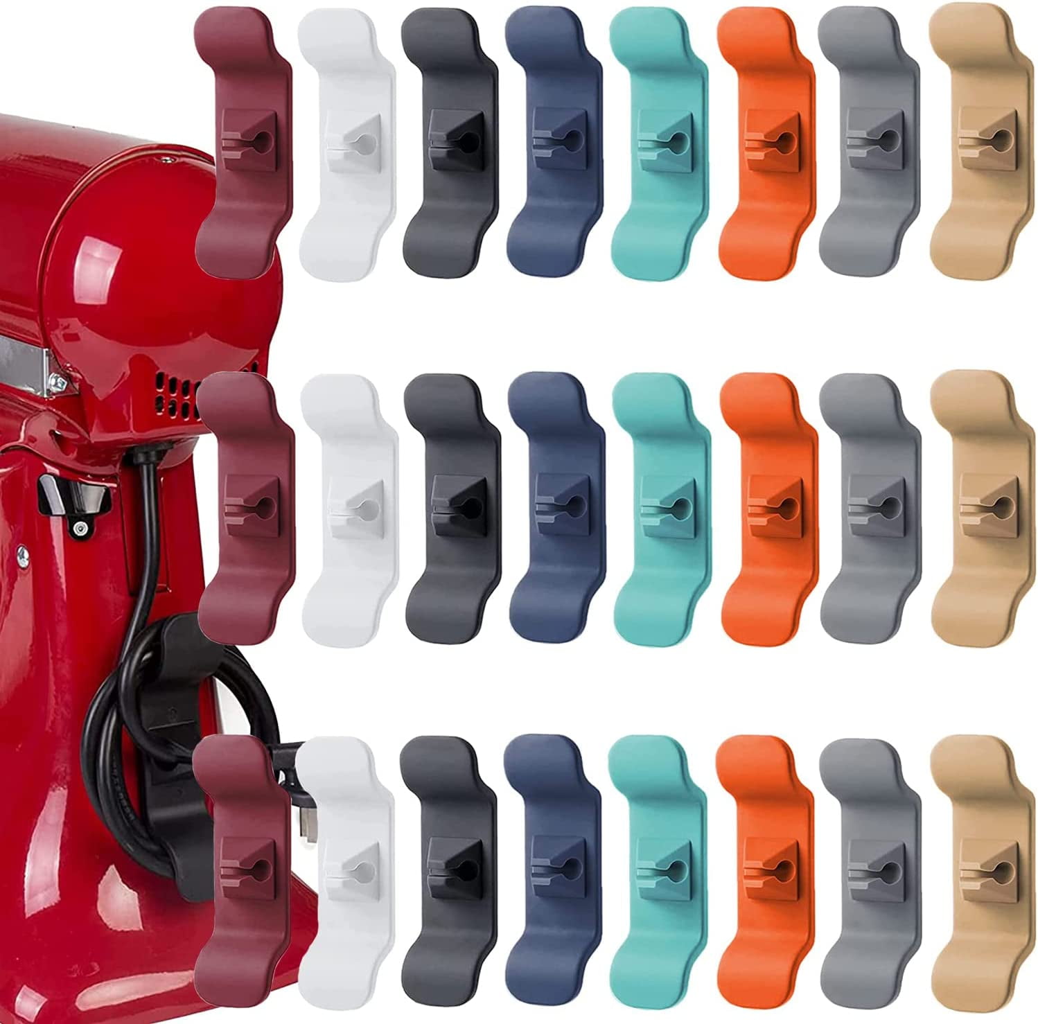 Can be used for wire organizers that stick to kitchen utensils, wire