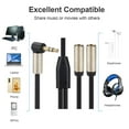 thumbnail image 2 of Necvior 20cm Earphone Extension Cable 3.5mm Male to 2 Female Aux Cable Headphone Splitter, 2 of 11