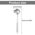 thumbnail image 2 of 11.89in Soup Ladles, Dingrich Pack of 2 Sauce Spoons with Pouring Spout, Stainless Steel Sauce Ladle with Long Handle for Soup Sauces, Gravy Dressings, Kitchen Cooking Tool (Silver), 2 of 8