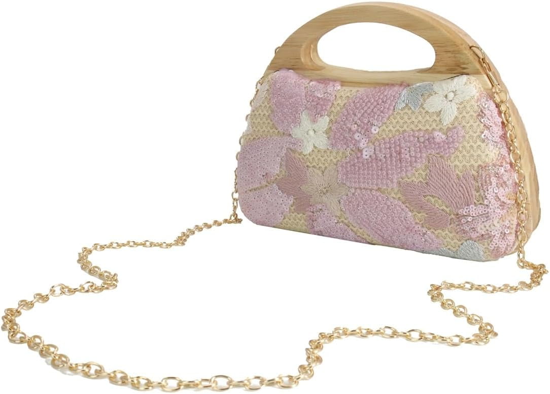 CAILDANL Straw Clutch Handbags Women Beach Crossbody Hand-woven Summer Purse Wallet Top handle Evening Bag for Wedding Party