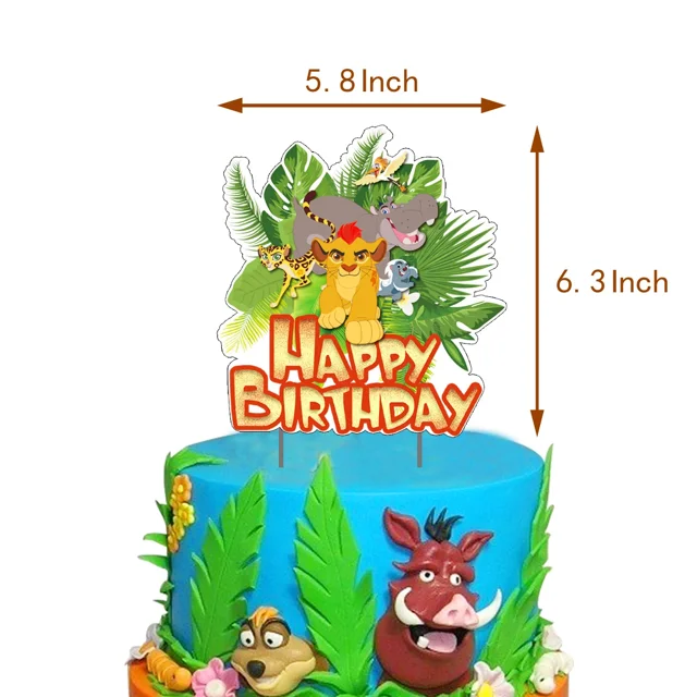 Vajilla desechable para fiesta de cumpleaños de El Rey León, decoración para tarta, bandera colgante, globo de El Rey León, decoración de cumpleaños