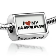 Bead I Love my Rajapalayam Dog from India Charm Fits All European Bracelets