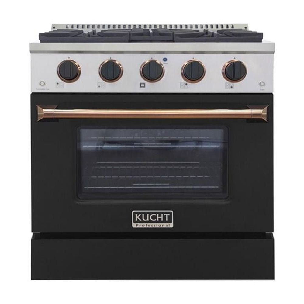 Kucht Professional 30" Stainless Steel Natural Gas Range in Gold/Black/Silver