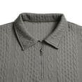 thumbnail image 5 of Ceisia Men Cable Knit Quarter Zip Collar Pullover Sweater Slim Fit Long Sleeve Casual Daily Business Knitted Polo Top Dark Gray XXXL Gift, 5 of 7