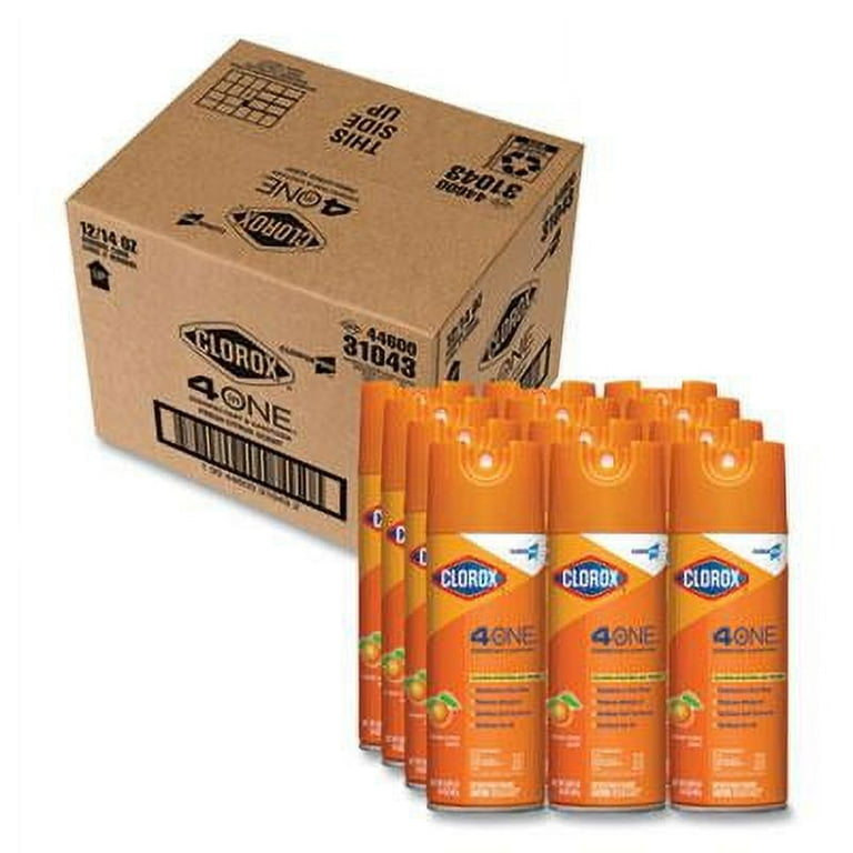 Clorox 4-in-One Disinfectant and Sanitizer, Citrus, 14 oz Aerosol