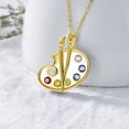 thumbnail image 4 of CACA LADY Paint Palette Necklace 925 Sterling Silver Colorful Painters Jewelry Gold Art Palette Necklace Artists Brush Pendant Painter Charm Necklaces Future Teacher Artist for Women Art Teacher, 4 of 6