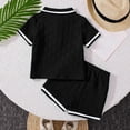 thumbnail image 7 of mgoYE Baby Boys Clothes Toddler Summer Outfits Girl Waffle Knit Short Sleeve Button Shirt+Shorts 2Pcs(Black,2-3 Years), 7 of 7