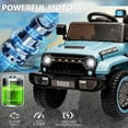 thumbnail image 4 of 12V Ride On Truck Car,Battery PoweRed Electric Vehicle Toy with Parent Remote Control,Spring Suspension,3 Speeds,LED Light,Music & Horn,Electric Cars Gift for Boy Girl,Blue, 4 of 5
