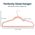 thumbnail image 2 of SereneLife 200 Pack Velvet Hangers - Non-Slip Felt Hangers with 360 Swivel Hook, Space-Saving, Ultra-Thin, Lightweight for Shirts, Sweaters, Hoodies, Kids Clothes & Dresses, 2 of 7
