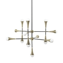 Mercana Decarlo II Metal Multi-Arm 13 Light Chandelier in Black and Gold