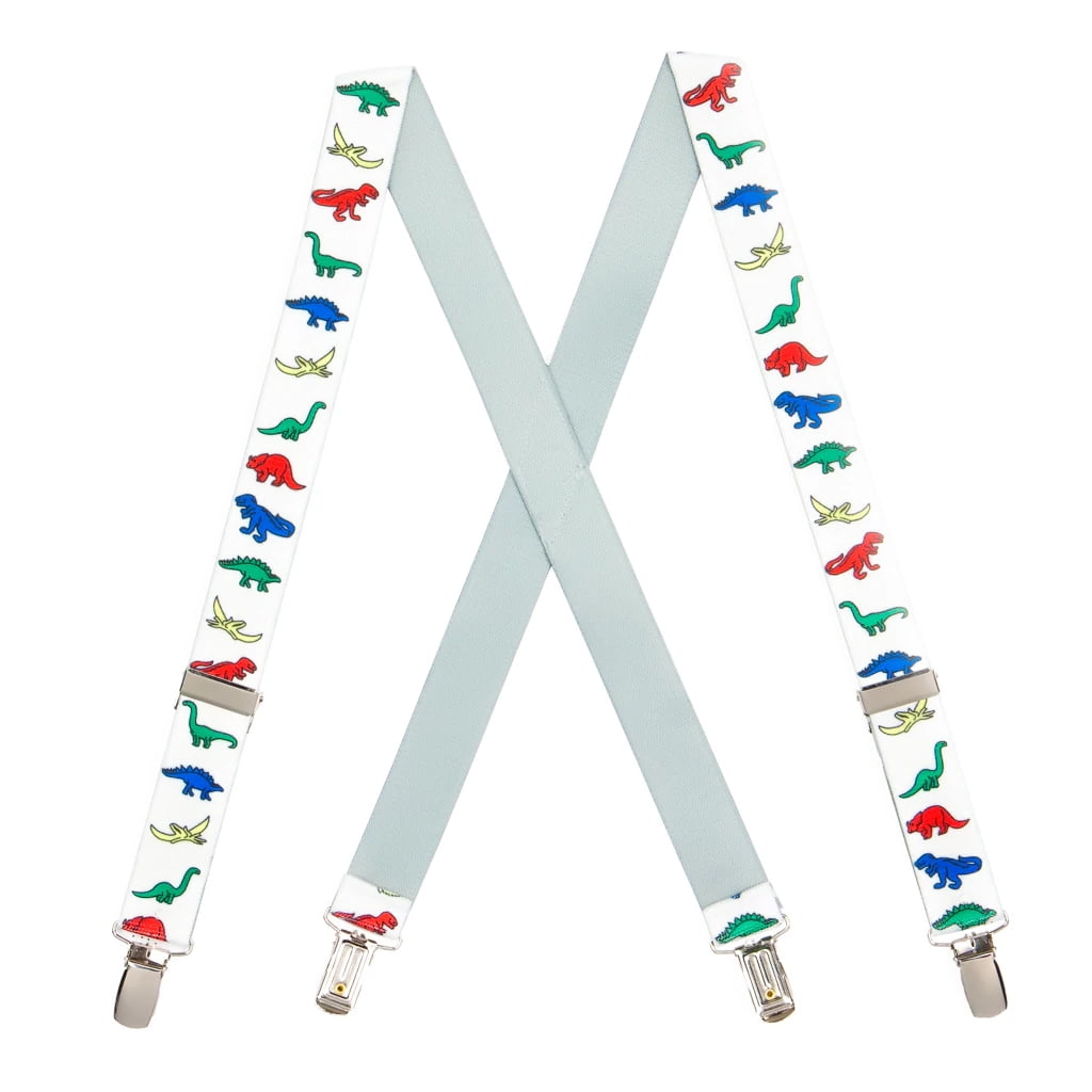 Childrens 1-5 Years Elasticated Clip on Braces/Suspenders with Dinosaur Design