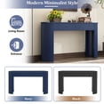 thumbnail image 6 of 54" Narrow Console Table with 2 Drawers, Rounded Curves Long Sofa Table with Hidden Handle, Entryway Table with Fluted Design for Living Room, Navy, 6 of 7