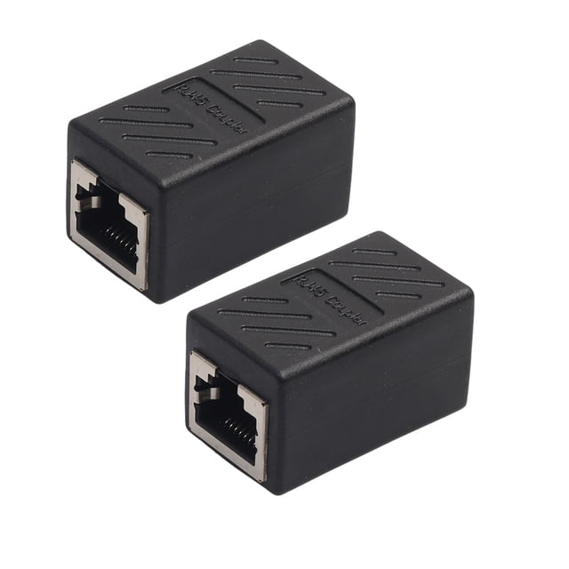 2PCS RJ45 Connector Female to Female Ethernet Adapter 8P8C Network Extender Extension Cable