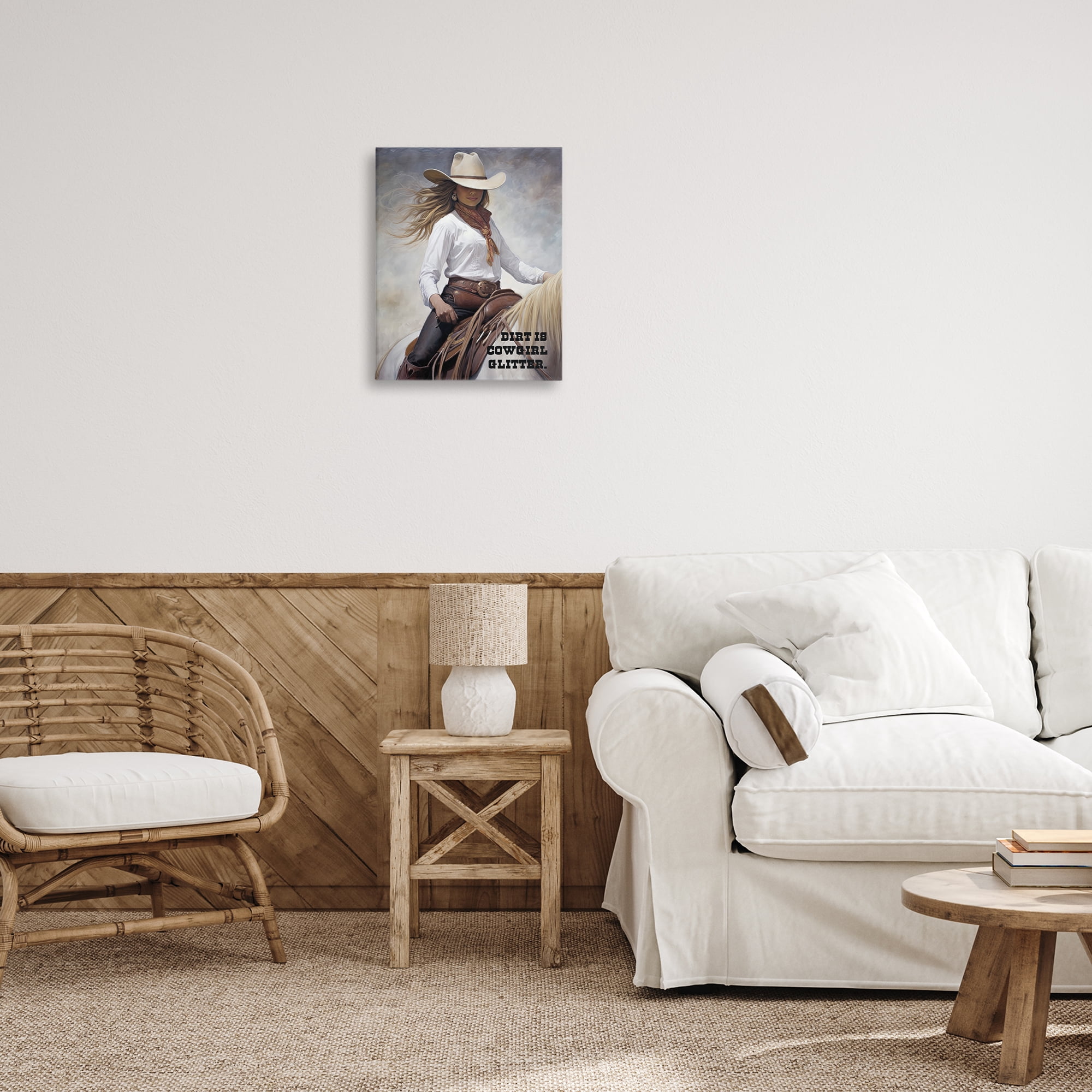 Stupell Industries Dirt Is Cowgirl Glitter People Painting Wrapped Canvas Art Print Wall Art, 16 x 20