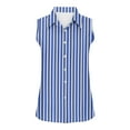 thumbnail image 5 of Staron Women's Casual Sleeveless Button Down Collar Tank Top Striped Blouse Basic Relaxed Loose Fit Vacation Beach Travel Shirt, Blue M, 5 of 7