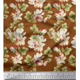 thumbnail image 1 of Soimoi Rayon Fabric Leaves & Magnolia Floral Printed Craft Fabric by The Yard 42 Inch Wide, 1 of 3