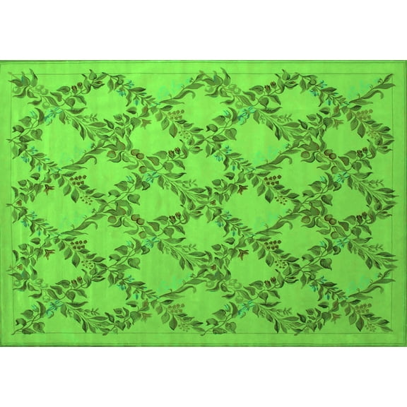 Ahgly Company Indoor Rectangle Persian Green Traditional Area Rugs, 5' x 7'