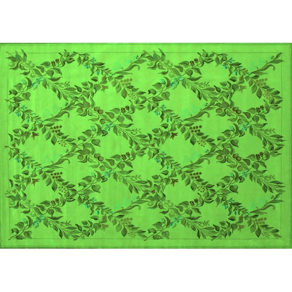 Ahgly Company Indoor Rectangle Persian Green Traditional Area Rugs, 5' x 8'