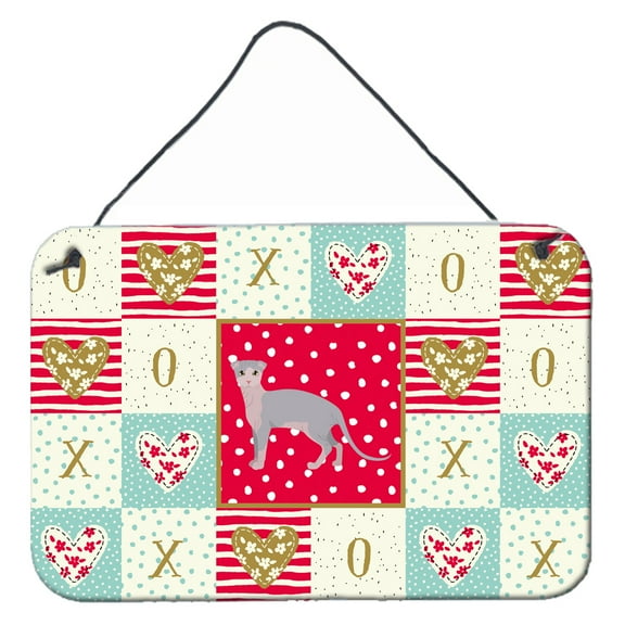 Carolines Treasures CK5729DS812 Ukrainian Levkoy Cat Love Wall or Door Hanging Prints 8x12 multicolor